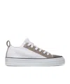 Brunello Cucinelli Knit Monili Cap-toe Sneakers In White
