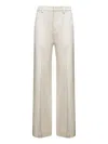 Brunello Cucinelli Monili Detailed Straight Leg Trousers In Neutral