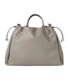 Brunello Cucinelli Monili Chain Detailed Drawstring Tote Bag In Nude