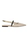 Brunello Cucinelli Slingback Flats In Nude