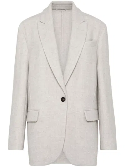 BRUNELLO CUCINELLI MONILI-EMBELLISHED BLAZER