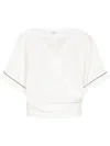 Brunello Cucinelli Monili-embellished Blouse In White