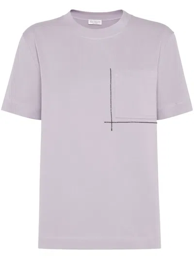 BRUNELLO CUCINELLI MONILI-EMBELLISHED COTTON T-SHIRT