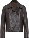 Brunello Cucinelli Monili-embellished Cropped Jacket In Brown