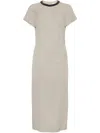 Brunello Cucinelli Monili-embellished Dress In Neutrals