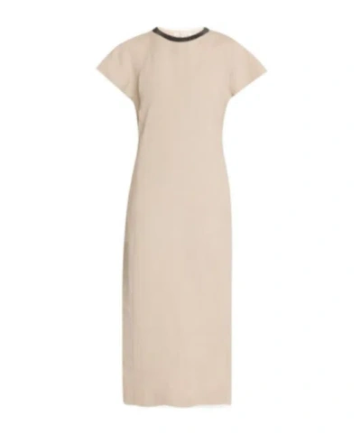 BRUNELLO CUCINELLI BRUNELLO CUCINELLI MONILI-EMBELLISHED SHORT-SLEEVED DRESS