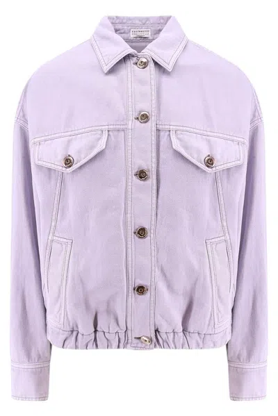 Brunello Cucinelli Monili Jacket In Purple