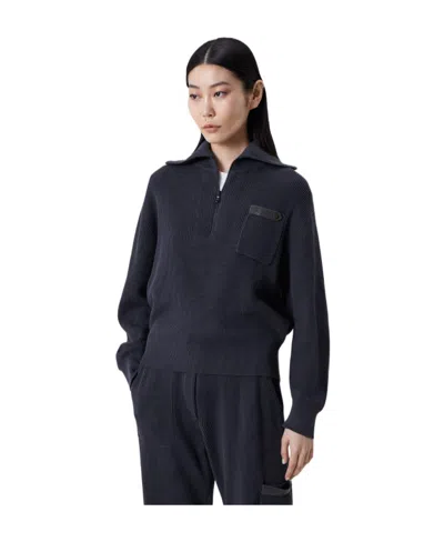 Brunello Cucinelli Monili-embellished Half-zip Jumper In Black