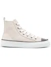Brunello Cucinelli Monili-embellished High-top Sneakers In Neutrals
