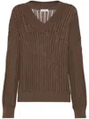 Brunello Cucinelli Monili-embellished Jumper In Brown