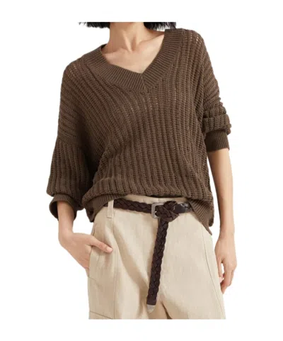 Brunello Cucinelli Monili-embellished Jumper In Nude