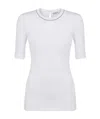 Brunello Cucinelli Woman T-shirt White Size Xl Cotton, Elastane, Brass In White