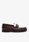 Brunello Cucinelli Brown Loafers With Monile Detail And Chain In Leather Woman In Brown