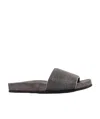 Brunello Cucinelli Precious Suede Slides In Black