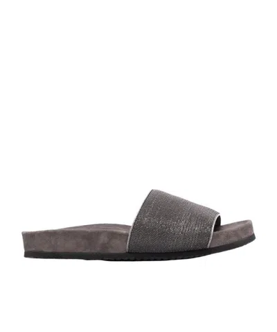 BRUNELLO CUCINELLI BRUNELLO CUCINELLI PRECIOUS FLAT SLIDE SANDALS
