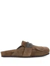 Brunello Cucinelli Suede Slipper In Brown
