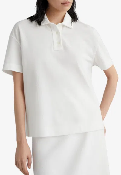 Brunello Cucinelli Monili Embellished Pique Polo T-shirt In White