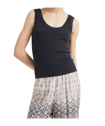Brunello Cucinelli Monili-embellished Ribbed Tank Top In Black
