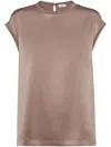 Brunello Cucinelli Lightweight Cashmere And Silk Sweater With Lurex Inserts In Brown