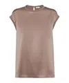 Brunello Cucinelli Lightweight Cashmere And Silk Sweater With Lurex Inserts In Brown
