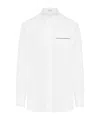 Brunello Cucinelli Button-front Poplin Shirt With Monili Pocket In White