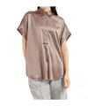 Brunello Cucinelli Monili-embellished Silk Shirt In Nude