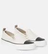 Brunello Cucinelli Monili-embellished Slip-on Sneakers In White