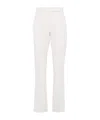Brunello Cucinelli Monili-embellished Straight Leg Trousers In White