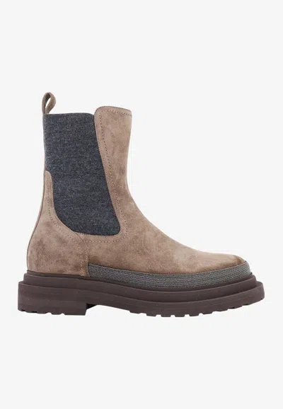 Brunello Cucinelli Flat Ankle Boots  Woman Color Brown In C8769