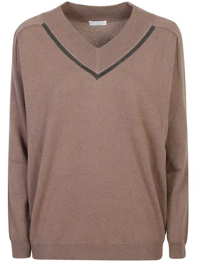 BRUNELLO CUCINELLI MONILI-EMBELLISHED SWEATER