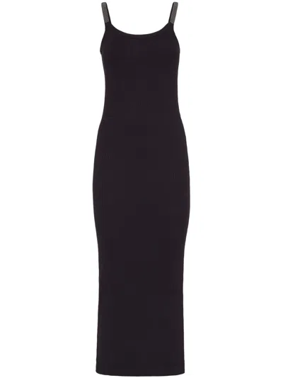 Brunello Cucinelli Monili-embellished Tank Dress In Black
