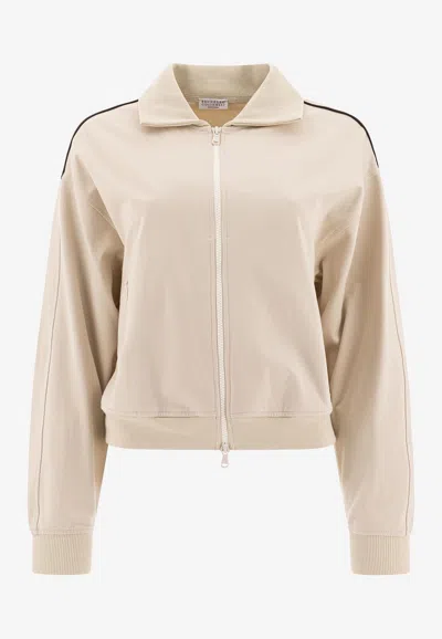 BRUNELLO CUCINELLI MONILI EMBELLISHED TRACK JACKET