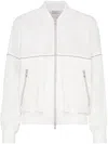 Brunello Cucinelli Monili-embellished Track Jacket In White