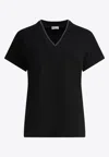 Brunello Cucinelli Short-sleeve T-shirt With V-neckline In Black