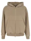 Brunello Cucinelli Hooded Kangaroo Pocket Top With Ribbed Cuffs In Brown