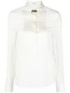Brunello Cucinelli Monili-embellishment Silk Top In White