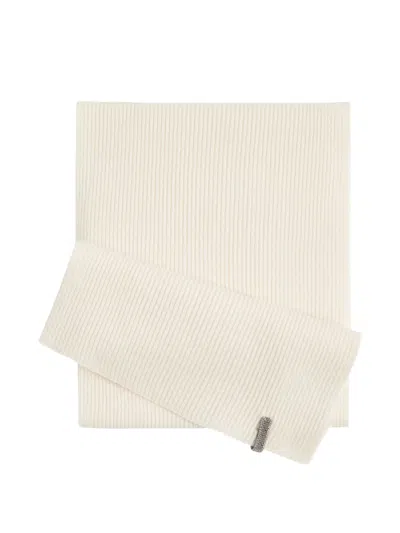 Brunello Cucinelli Kids' Monili English Rib Scarf In Neutrals