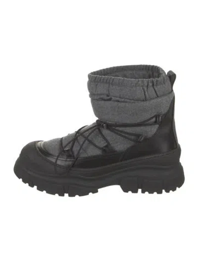 Pre-owned Brunello Cucinelli Monili Felt Combat Boots In Gray