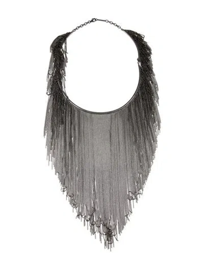 Pre-owned Brunello Cucinelli Monili Fringe Collar Necklace, 18" In Multi