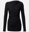 Brunello Cucinelli Monili Gathered Top In Black