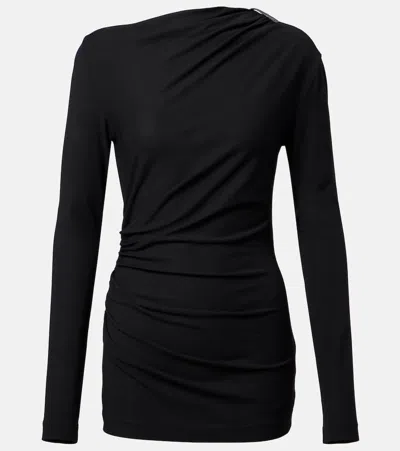 Brunello Cucinelli Monili Gathered Top In Black