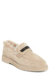Brunello Cucinelli Monili Genuine Shearling Lined Loafer In Ice