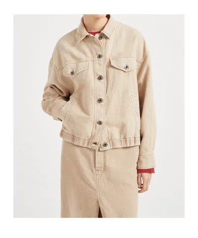 BRUNELLO CUCINELLI BRUNELLO CUCINELLI MONILI EMBELLISHED ELASTIC WAISTBAND JACKET