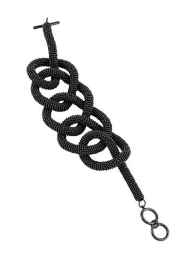Pre-owned Brunello Cucinelli Monili Knot Bracelet In Black