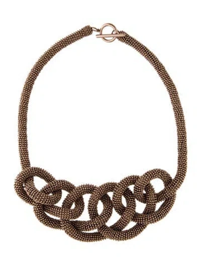 Pre-owned Brunello Cucinelli Monili Knotted Collar Necklace, 16" In Multi