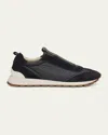 Brunello Cucinelli Monili-chain Leather Sneakers In Black