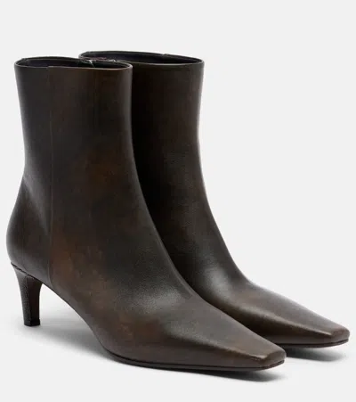 Brunello Cucinelli Monili Leather Ankle Boots In Multi