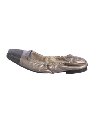 Pre-owned Brunello Cucinelli Monili Leather Ballet Flats