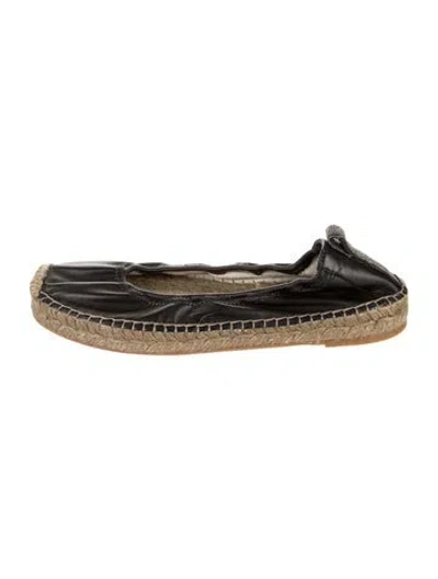 Pre-owned Brunello Cucinelli Monili Leather Ballet Flats In Black