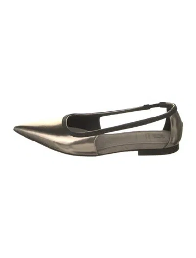 Pre-owned Brunello Cucinelli Monili Leather Ballet Flats In Neutral